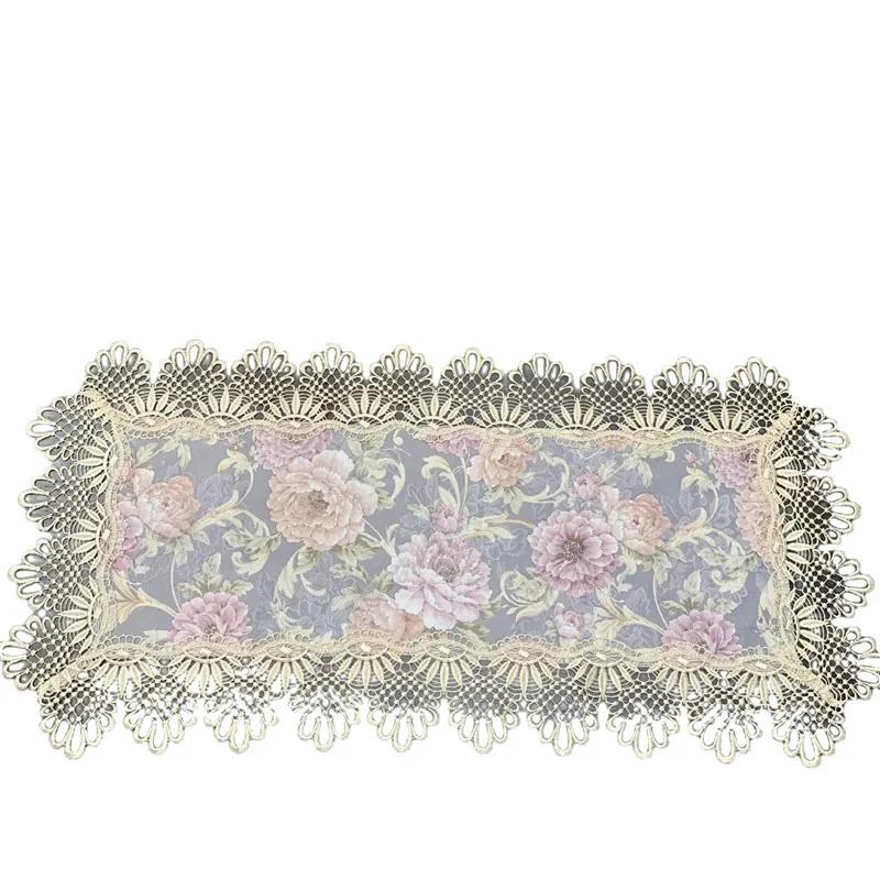 Lace Tablecloths Floral Household Bedside Table Covers Festive Dining Table Mats Rectangle Tea Table Cover Home Decoration