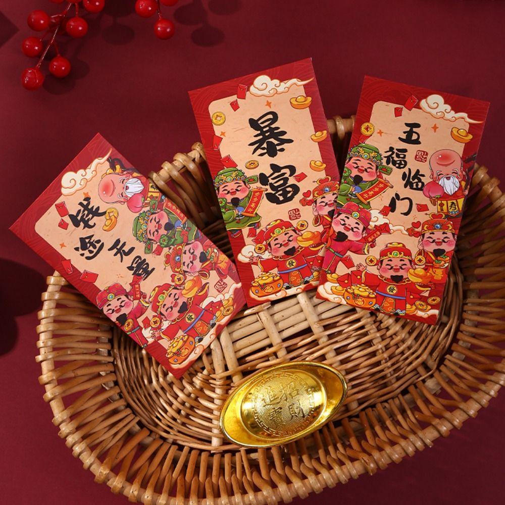 12pcs/set Cartoon Lucky Red Envelope Snake Year Fortune Hongbao Red Packet  Spring Festival