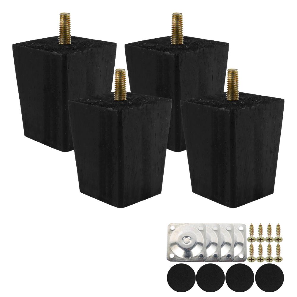 4PCS Solid Wood Furniture Legs 6/10/15cm Chair Bed Table Cabinet Heightening Parts Furniture Foot Replacement Accessories