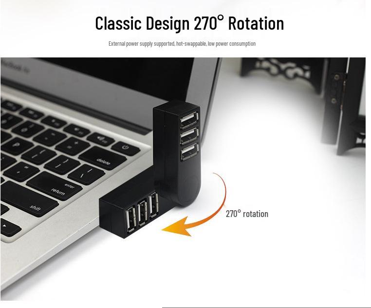 3-портовый вращающийся USB 2.0 хаб-разветвитель
