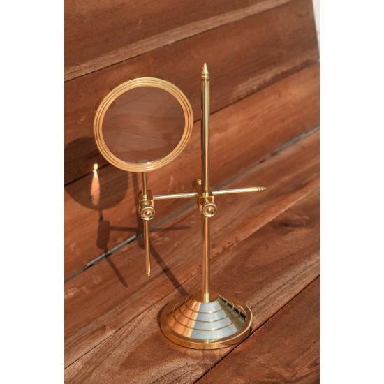 Vintage Brass Desktop Jewellers Magnifying Glass with Adjustable Stand Magnifier, Anniversary Gift, Office Gift, , Father's Gift, Boss Gift,