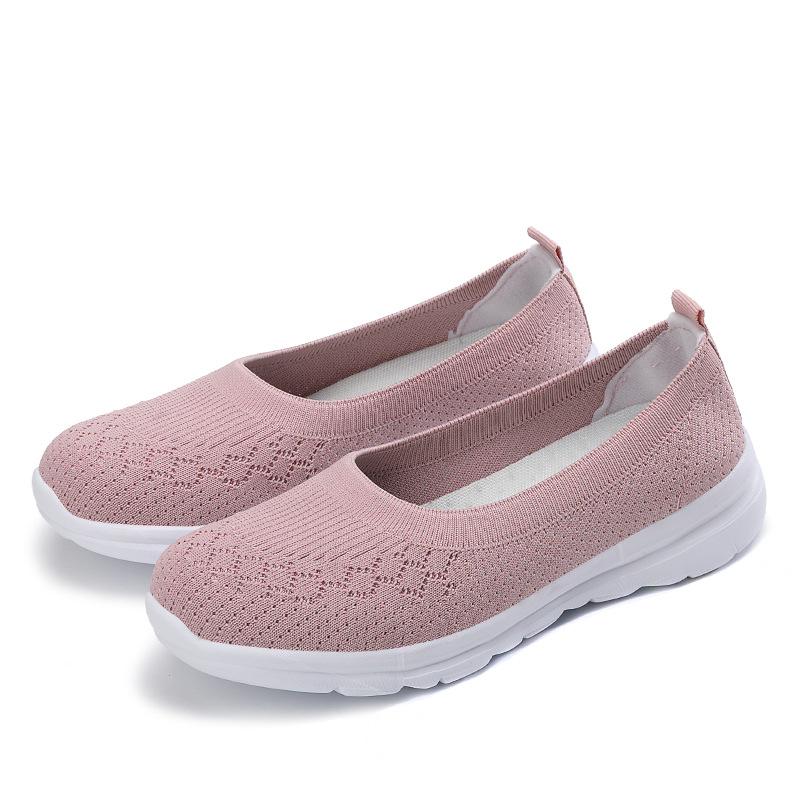 20252025 Старые Пекинские туфли из ткани женские летающие тканые туфли с одной педалью на плоской подошве для матерей