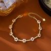 Luxurious Vietnamese Sand Gold Beaded Women's Diamond Flower Minimalist Bracelet