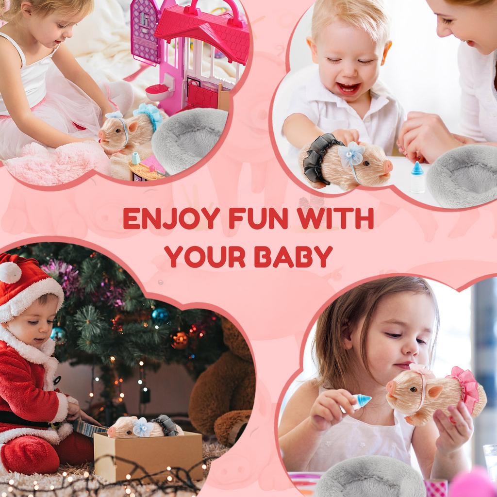 5-дюймовая силиконовая кукла-поросенок, игрушка, реборн, мини-кукла-поросенок, эластичный, реалистичный, мягкий, милый поросенок с одеждой, аксессуары для детей, подарок