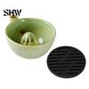 Stylish Kitchen Counter Accessories Berry Swirl Draining Bowl with Silicone Pad, Ceramic Retro Kiln Manual Lemon Juicer Tool Fired Colander,