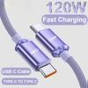 NEW 120W USBA To Type C To USBC Cable For iPhone 15 16 17 Series PD Fast Charging USB C Data Cord For Xiaomi OPPO Samsung