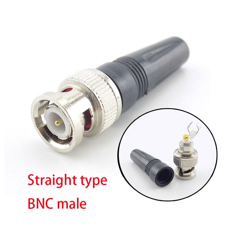 Разъем BNC BNC штекер Поворотный RF коаксиальный кабель RG59 Пластиковый хвостовой адаптер для камеры видеонаблюдения Видео Аудио
