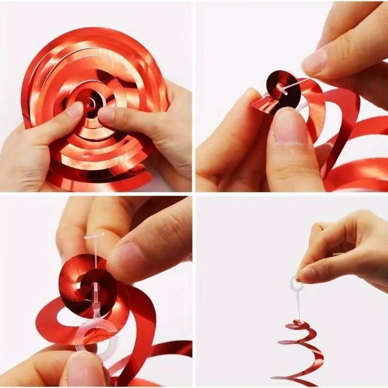 6/12/18PCS Colourful Spiral Decoration Spiral Banner Hanging Swirl Decorations Birthday Wedding Christmas DIY Party Supplies
