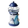Mediterranean Lighthouse Iron Candle Candlestick Blue White Home Table Decor