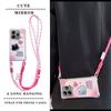 KEYSION Crossbody Strap Phone Case for Redmi Note 14 4G 5G Cute Cartoon Long Lanyard Mirror Shockproof Cover for Redmi Note 14 5G