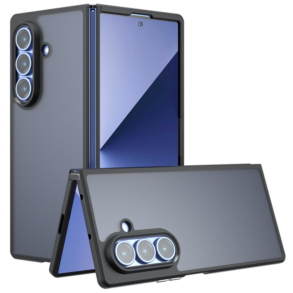 Для Samsung Galaxy Z Fold7 5G Чехол-Скин-Тач ТПУ + ПК Матовая Задняя Крышка Телефона, Прозрачно-Черный