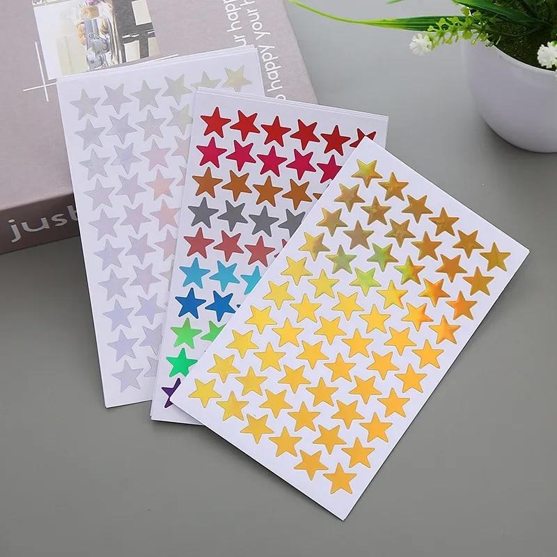 5/10 Sheets Glitter Star Stickers for Kids School Teacher Reward Sticker Cute Gifts Party Decor Business Label Scrapbooking Sticker