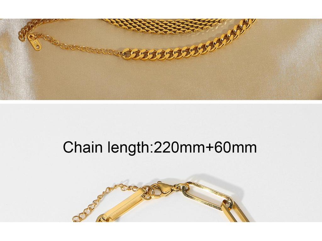 Элегантный кубинский браслет из нержавеющей стали - Женский титановый браслет высокого класса с гальваническим покрытием, не тускнеющий