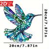 Ice Blue Hummingbird Sun Catcher, Colored Glass for All-season Decor. A Unique Window and Wall Gift.