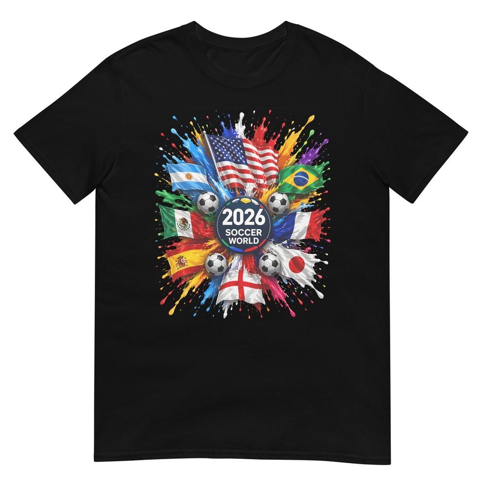 2026 Soccer World Usa Flag Burst Fan Tee TShirt