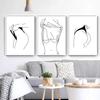 Wall Art Poster Naked Body Minimalist Sexy Woman Line Draw Art Print Black And White Canvas Painting Nordic Pictures Home Decor