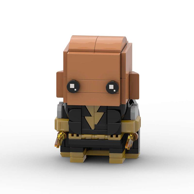 Building Block Compatible, Creative Black Adam Square Head Boy, Small Particles Build Building Block Model Children'S Gift