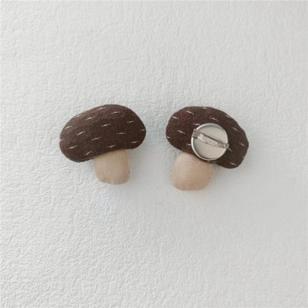 1 Pair Fabric Fabric Mushroom Pin Handmade Handcrafted Pin Premium Woodland Brooch Bag Accessory