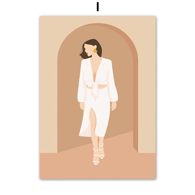 Vintage Girl Vase Flower Plant Leaf Boho Nordic Posters And Prints Wall Art Canvas Painting Wall Pictures For Living Room Decor No Frame