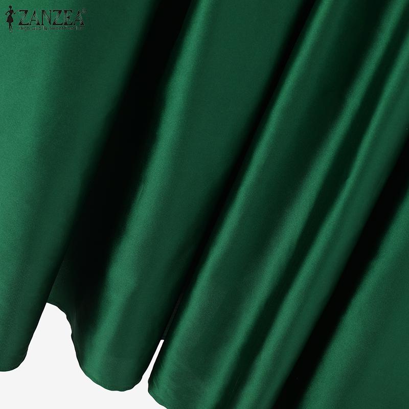 ZANZEA Women Casual V-Neck Loose Summer Sleeveless Dress