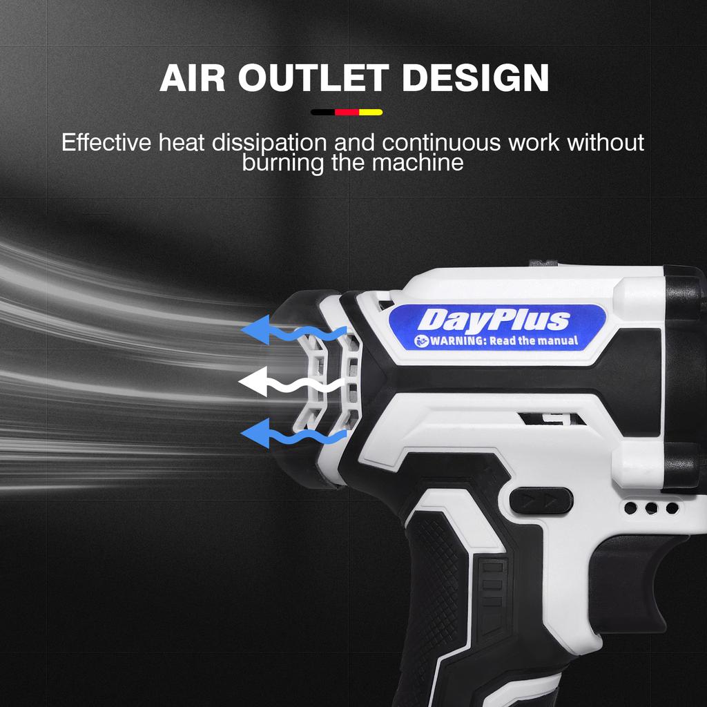 DayPlus 21V Cordless Drill Driver, Electric Drill Screwdriver with 1500mAh Battery, 45NM 2-Speed Combi Drill 25+1 Torque Setting