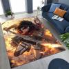 Anime Attack On Titan Eren Mikasa Cartoon Rug for Bedroom Living Room Sofa Home Doormat Decor,Kids Play Non-slip Floor Mat Gift