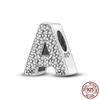 26 A-Z Alphabet Beads 925 Sterling Silver LOVE Letter Charm Fit Original Bangle Charms Bracelet CZ Zircon Bead Jewelry