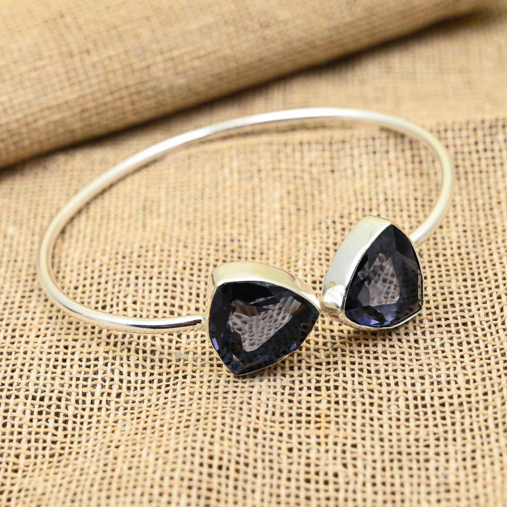 Прекрасный драгоценный камень иолит ручной работы из стерлингового серебра 925 пробы ювелирный кулон для свадебного подарка