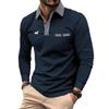 Spring Autumn Men Long Sleeve Tops Polo Shirt Polo Shirt Men Casual Polo Shirt Fashion Stripe Golf Polo Shirt