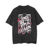 Anime Heren Gothic Printed Washed T-Shirts Women Summer Harajuku Casual Loose Retro Round Neck Short Sleeve Tops T-shirt