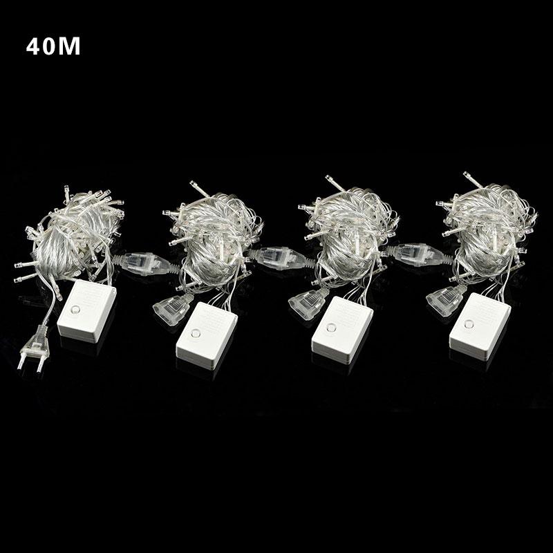 Рождественские огни 10 м, 20 м, 30 м, 40 м, светодиодные уличные гирлянды, 8 режимов для свадебной вечеринки, сада, заднего двора, праздничные огни, 220 В, вилка европейского стандарта