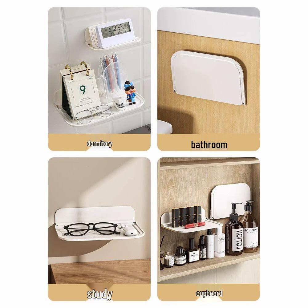 Настенная складная полка для хранения для ванной, кухни и прикроватной тумбочки