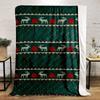 Festive Reindeer and Tree Pattern Blanket Patterned Flannel Blanket Perfect for the Bedroom Living Room, Sofa, or a Little Nap