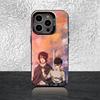 История Чехла для телефона A-Attack on T-Titan Для iPhone 16,15,14,13,12,11,Pro,Max,Plus,Mini,SE Серый Черный Матовый Лазерная Задняя Крышка