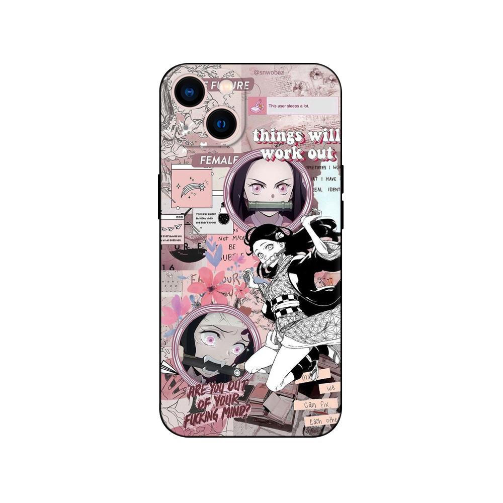Черный чехол из ТПУ для Samsung Galaxy M53 M13 M62 A12 A22 A32 A42 A52 A72 4g 5g A20S задняя крышка Demon Slayer Kimetsu аниме