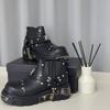 Fashion Men's Fashion Rivet Boots Niche Trend Thick-soled Boots Mens Dark Versatile Locomotive Boots Punk Style Knight Boot Botas Hombre