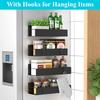 Magnetic Refrigerator Organizer - No Drill Side Mounted Spice Rack, Adjustable Kitchen Storage with Hooks for Condiments & Utens