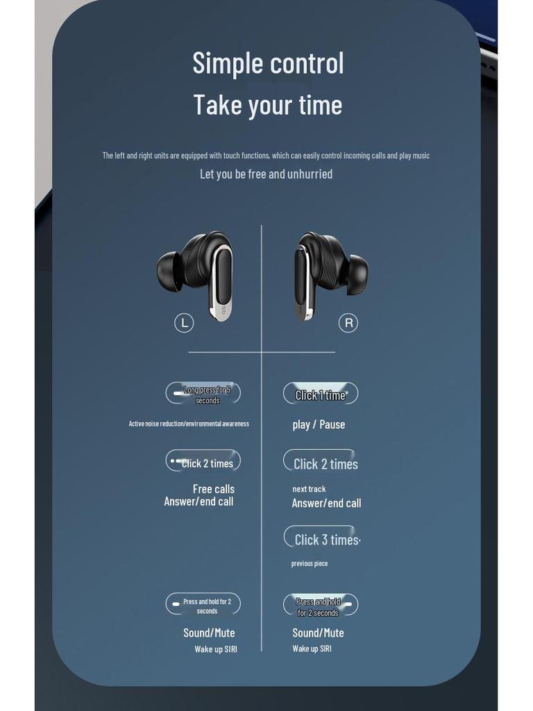 Беспроводные Bluetooth-наушники-вкладыши V8 Display A9pro с AI-переводом и шумоподавлением A10ANC V20