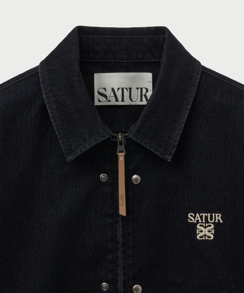 SATUR Theo Velvet Denim Jacket Indigo