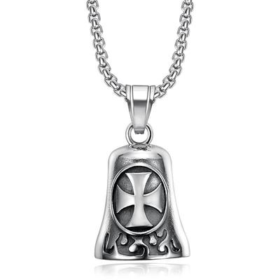 Подвеска из нержавеющей стали Neckalce Маленький колокольчик Подвеска из титановой стали Крест Lucky Bell Высокое качество Хип-хоп