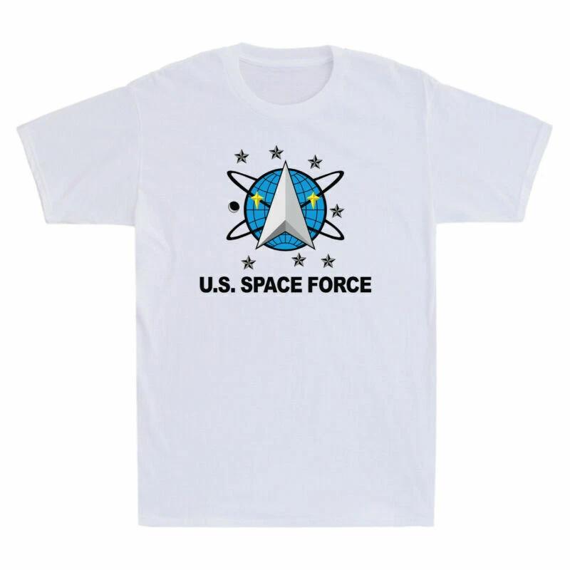 US Space Force Ussf America Funny Military Alien UFO Men's Cotton T-Shirt
