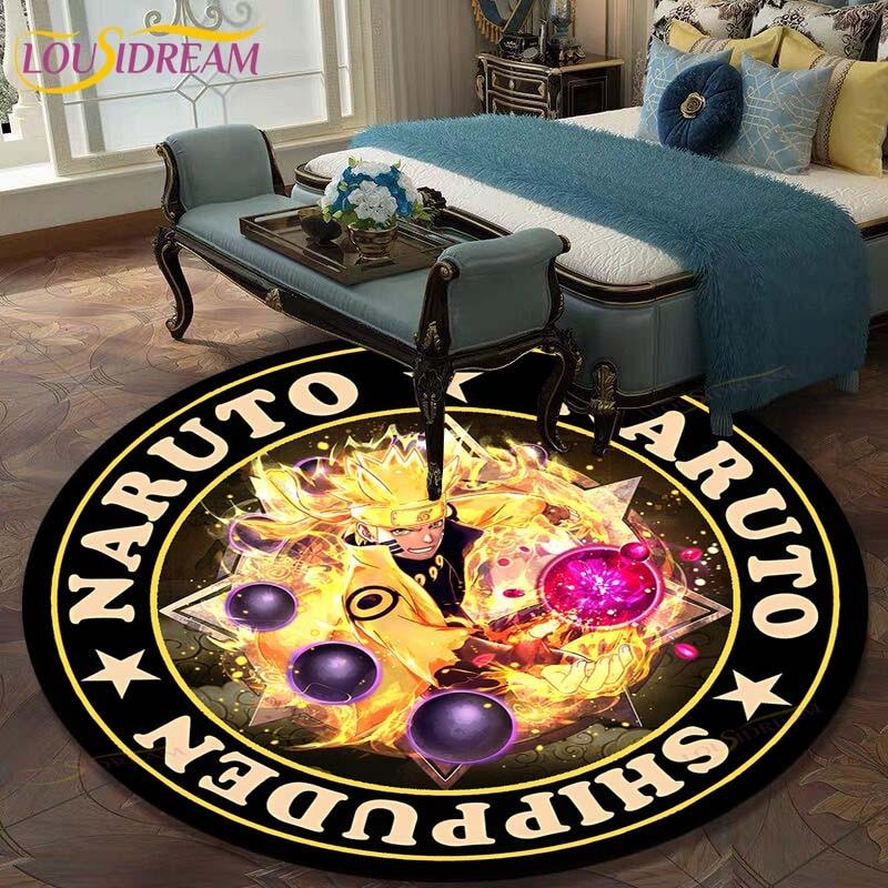 Круглый ковер с рисунком Наруто для гостиной, детский коврик, напольный коврик, коврик для ванной, ковер для спальни, коврик для детской комнаты