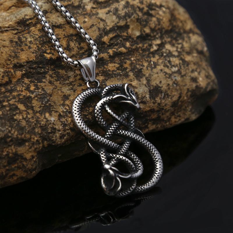 Dragon Titanium Steel Pendant, Retro Men's and Women's Necklace, Nordic Stainless Steel Pendant.