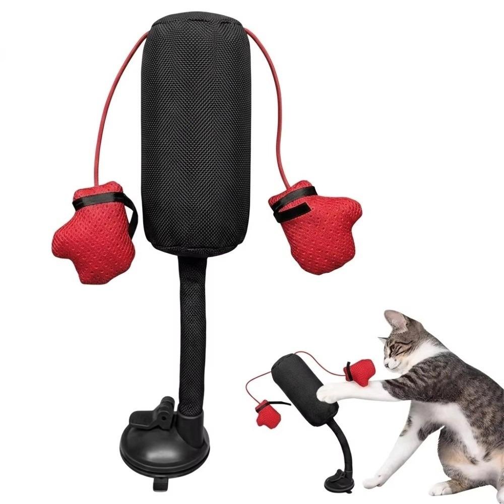 Suction Cup Base Cat Boxing Toy Spring Loaded Interactive Cat Toy Speed Bag Toy Indoor Cats