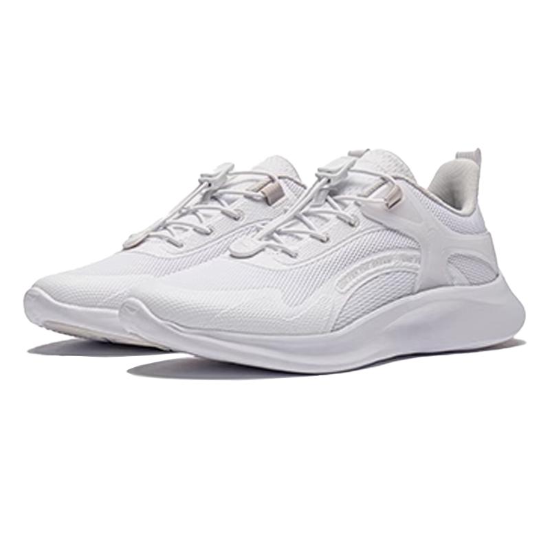 Li Ning Удобные универсальные нескользящие амортизирующие низкие повседневные туфли детские кроссовки белые YKCU038-1