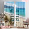 2pcs 2D Flat Printing Curtains Ocean Beach Sunrise Reflection 100% Polyester Without Electricity Family Party for Multipurpose