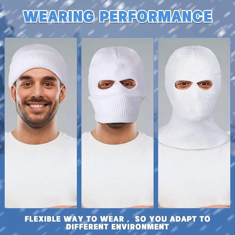 Hat Skullies Ear Protection 2 Holes Women Winter Cap Full Face Cover Men Beanies Hat Knitted Hats