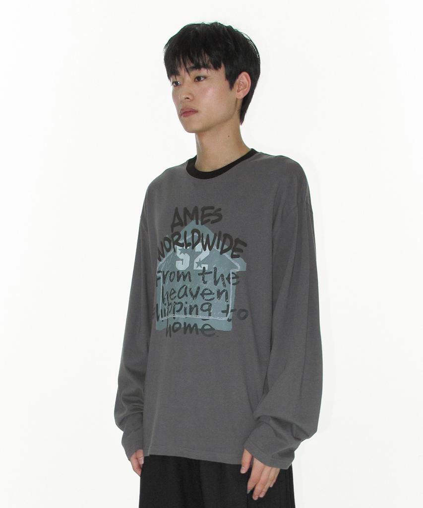 AMES-WORLDWIDE Homebound Ls Tee Charcoal