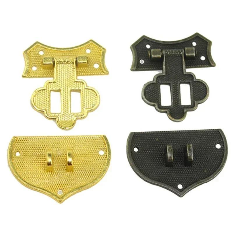2Pc Antique Padlock Bronze/Gold Box Hasp Lock Catch Latches for Jewelry Box Suitcase Buckle Clasp Furniture Hardware Accessories