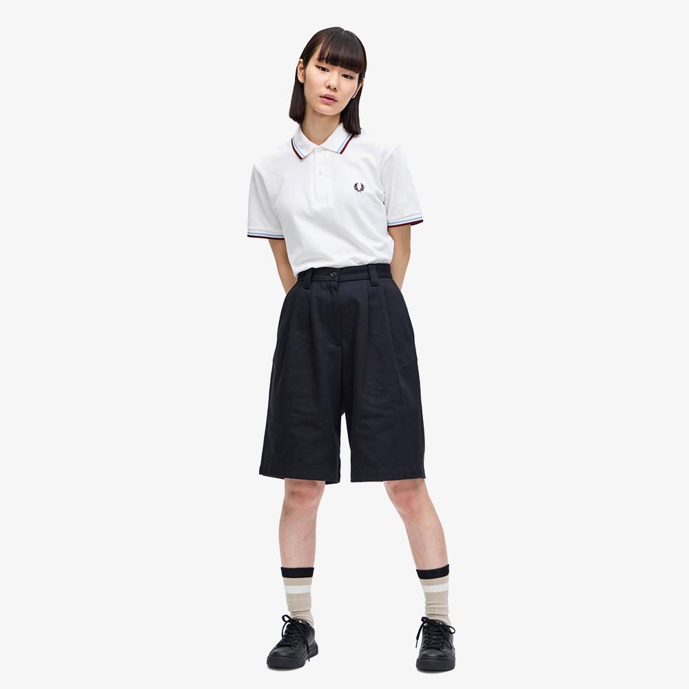 Fred Perry [M12] Рубашка Fred Perry с двойным воротником - Белый/Ледяной/Бордовый M12-120 Сделано в Англии